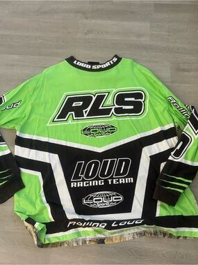 Loud Sports RLS Green & Black Long Sleeve Racing Shirt